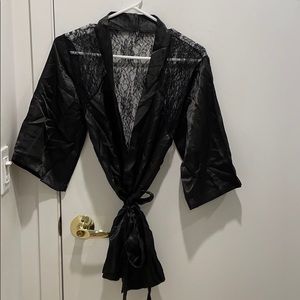 Cloris Murphy beautiful black lace robe, size XS